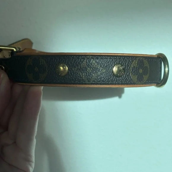 Louis Vuitton Monogram Leather Dog Collar MM Authentic - Picture 2 of 8